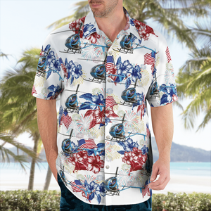 Houston Police Department Hughes 269C - N7492F, 4Th Of July Hawaiian Shirt