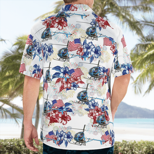 Houston Police Department Hughes 269C - N7492F, 4Th Of July Hawaiian Shirt