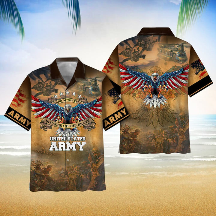 Land Of The Free Because Of The Brave United States Army Hawaii Shirt