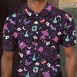 Lavender Town Pokemon Pattern - Polo Shirt For Men