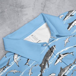 Swimming Sharks Pattern - Polo Shirt For Men