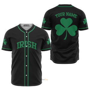 FamilyStore Custom Name Irish Black Green - Personalized Baseball Jersey
