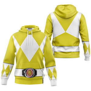 Yellow Mighty Morphin Power Ranger Costumes C2- 3D Hoodie