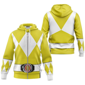 Yellow Mighty Morphin Power Ranger Costumes C2- 3D Hoodie