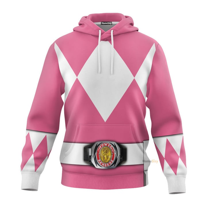 Pink Black Mighty Morphin Power Ranger Costumes  C2- 3D Hoodie