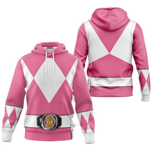 Pink Black Mighty Morphin Power Ranger Costumes  C2- 3D Hoodie