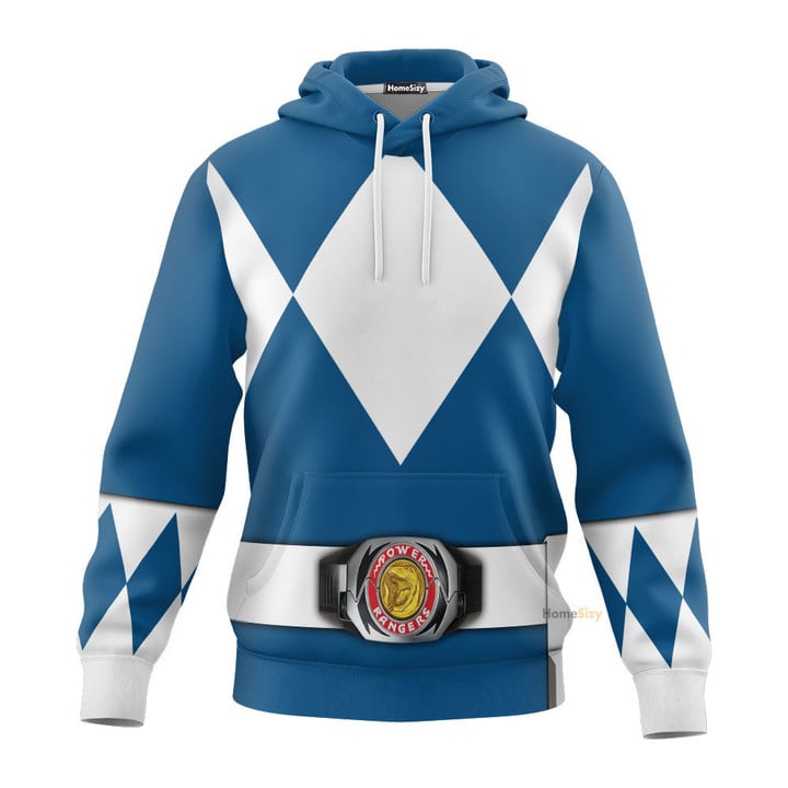 Blue Mighty Morphin Power Ranger Costumes  C2- 3D Hoodie