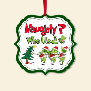 Naughty Who Us Grinch Cats- Gift For Cat Lover, Pet Lovers - Personalized Acrylic Ornament - CL16