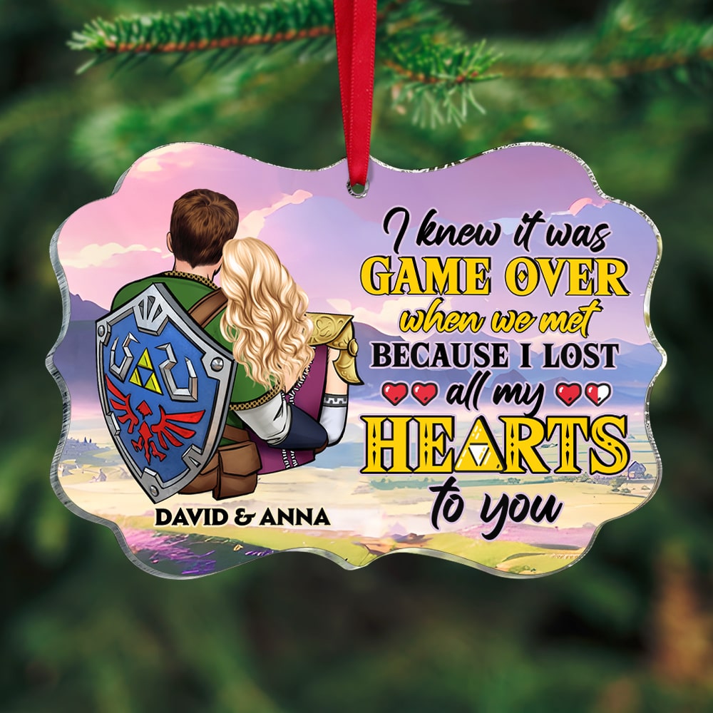 I Lost All My Heart For You - Gift For Couple, Husband Wife, Anniversary, Engagement, Wedding, Marriage Gift - Personalized Acrylic Ornament CL32 NH96