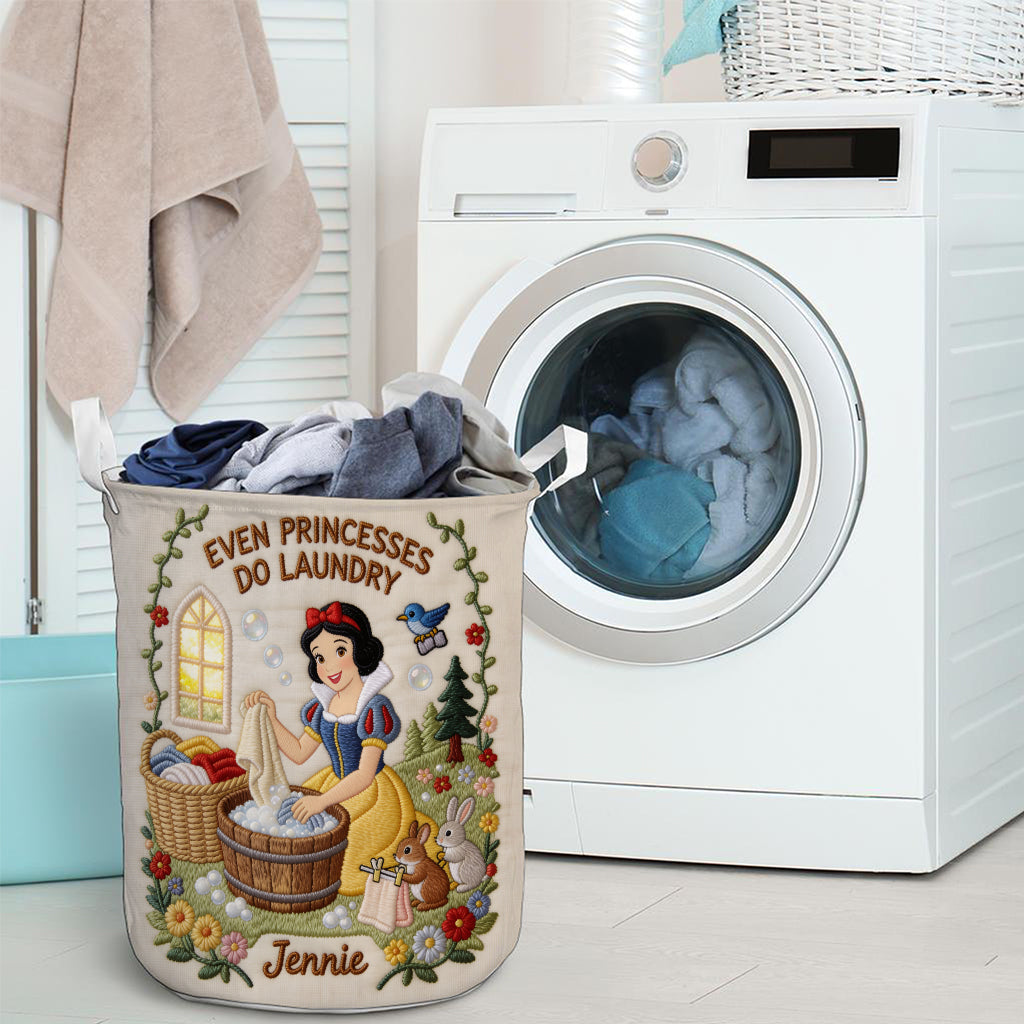 DSNY Even Princesses Do Laundry - Personalized Quilted Laundry Basket - Gift For Her, Laundry Lovers NL122