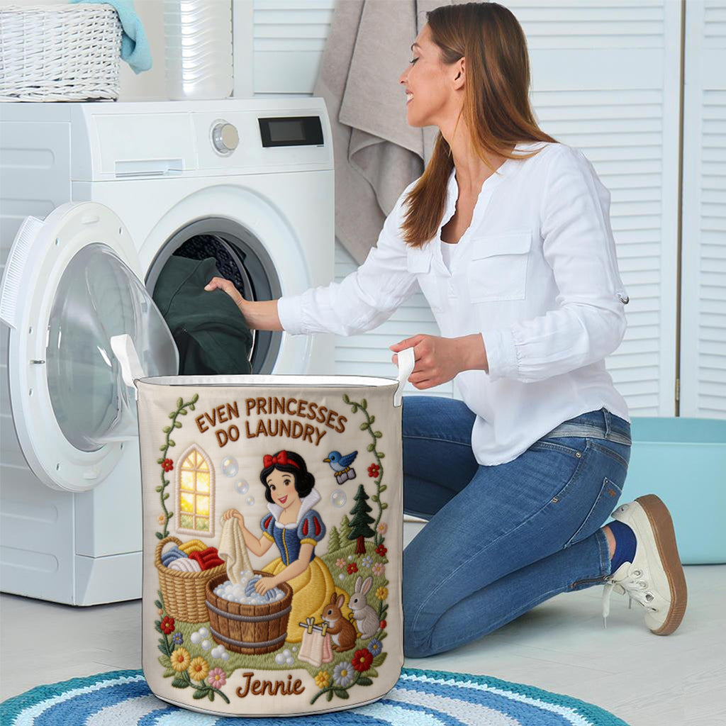 DSNY Even Princesses Do Laundry - Personalized Quilted Laundry Basket - Gift For Her, Laundry Lovers NL122