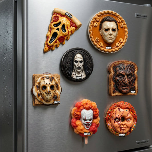 NL122 Funny Horror Food - Personalized Acrylic Fridge Magnet - Halloween Gift For Family