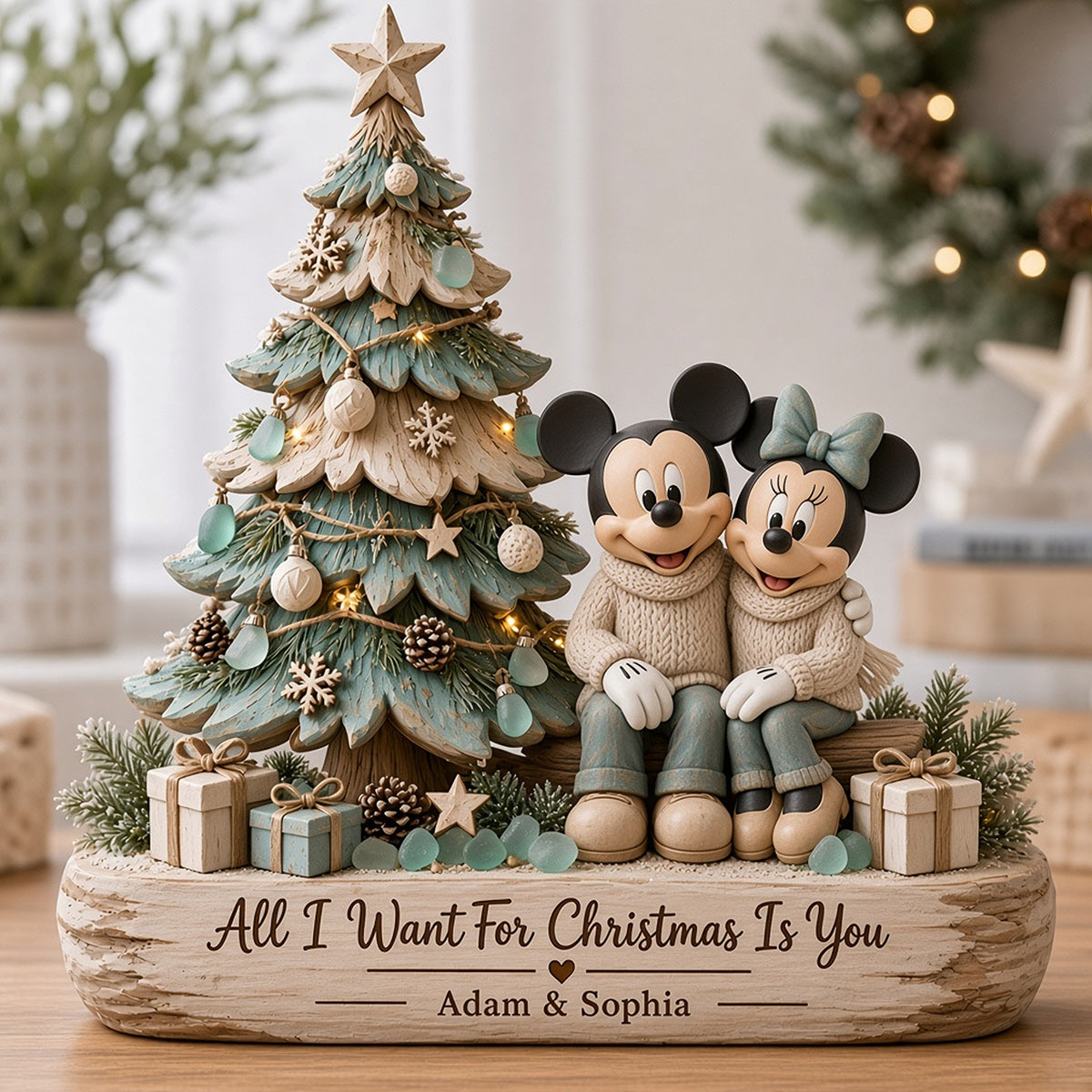 Magic Mouse All I Want For Christmas Is You - Personalized Wood Plaque ...