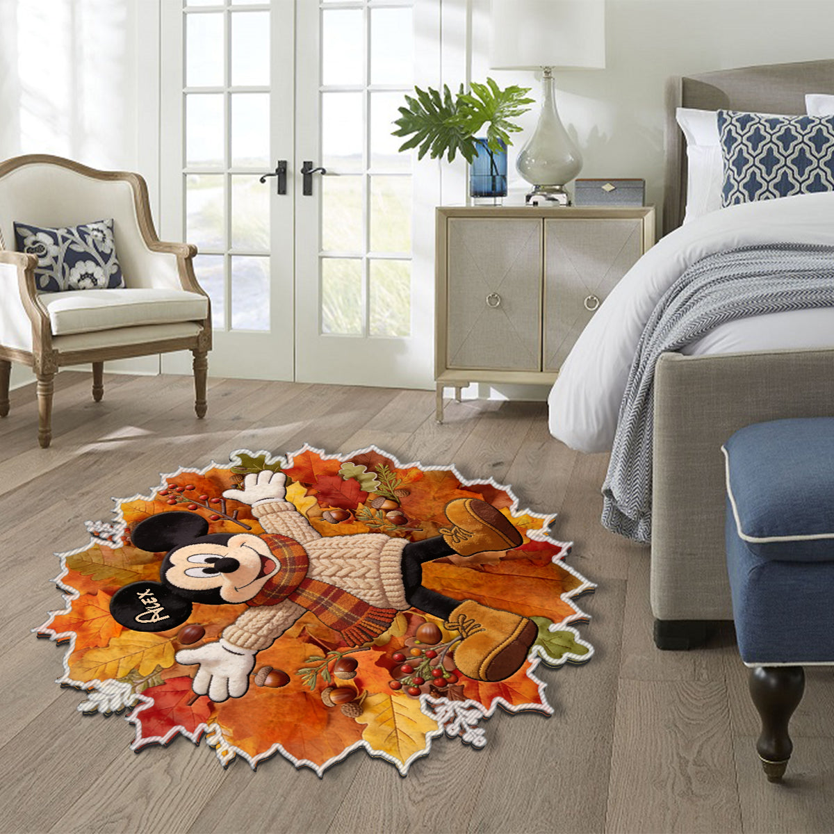 Fall Vibes With Magic Mouse Custom Name Gift - Personalized Tufted Rug ...