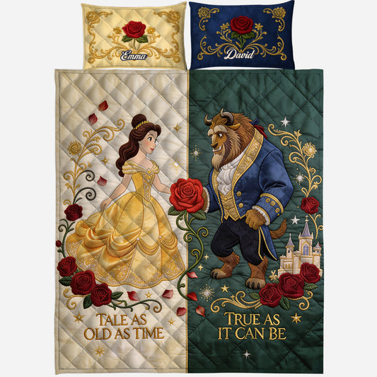 DSNY Tale As Old As Time - Personalized Quilted Bedding Set - Gift For Family, Couples NL122