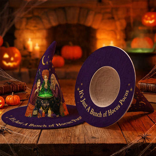 It's Just A Bunch Of Three Witches - Personalized Quilt Witch Hat - Halloween Gift For Her HH01 