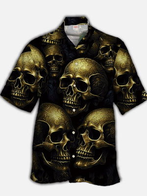 Mysterious Pattern Metal Broken Skull Hawaiian Shirt