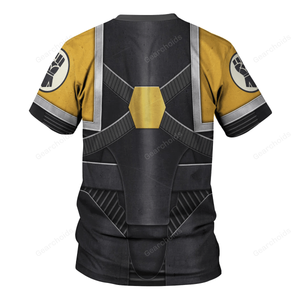 Pre-Heresy Imperial Fists In Mark IV Maximus Power Armor - Costume Cosplay T-shirt WHHS183