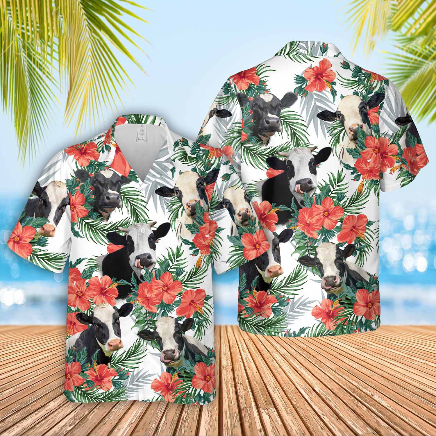 Unique Holstein Hawaiian Flowers Hawaiian Shirt