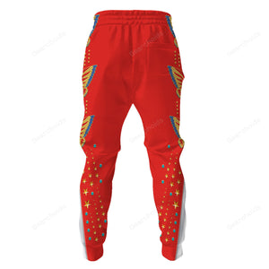 Elvis Eagle Red - Costume Cosplay Hoodie Sweatshirt Sweatpants
