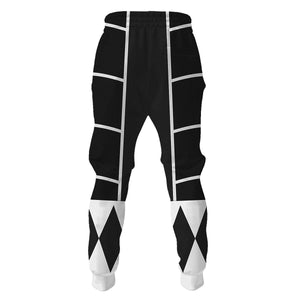 Black Mighty Morphin Power Ranger Cosplay C2 - Hoodie Set, Sweatshirt, Sweatpants PRHS90