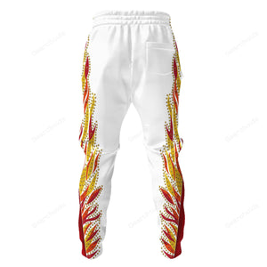 Elvis Flame Outfit - Costume Cosplay Hoodie Sweatshirt Sweatpants