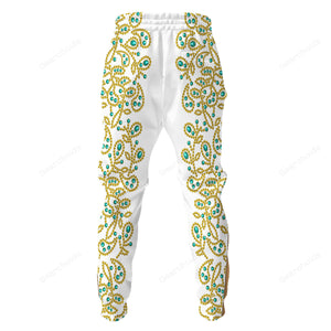 lvis Spanish Flower - White With Green Stones - Costume Cosplay Hoodie Sweatshirt Sweatpants ELHS34