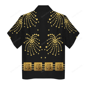 Elvis Presley The Fireworks Black - Costume Cosplay Hawaiian Shirt ELHS21