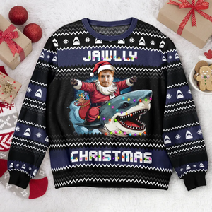 Custom Photo Jawlly Christmas - Christmas Gift For Family, Friends - Personalized Ugly Sweater