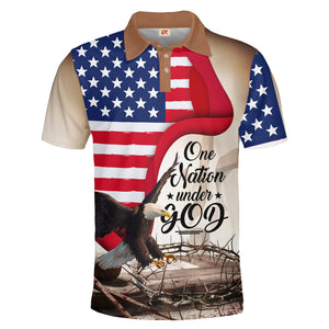 Jesus Eagle One Nation Under God Polo For Men