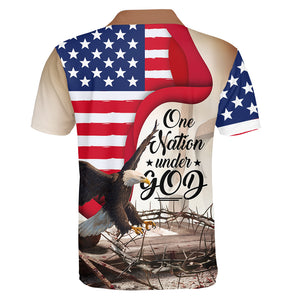 Jesus Eagle One Nation Under God Polo For Men