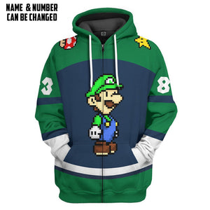 Personalized 3D Luigi Sports Hoodie