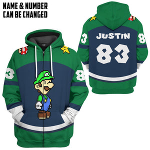 Personalized 3D Luigi Sports Hoodie