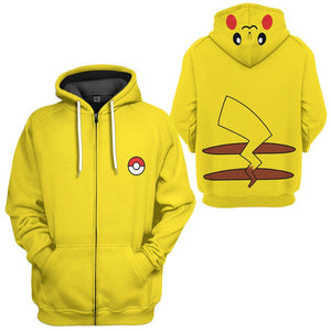 Pokemon Pikachu Cosplay Costume Hoodie