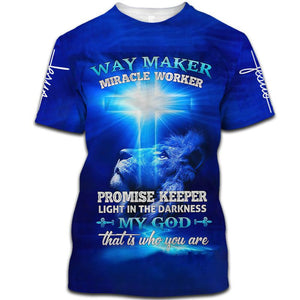 Jesus Way Maker Miracle Worker Lion T-shirt For Men And Women