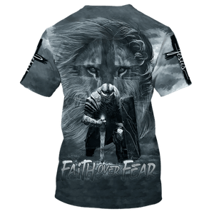 Faith Over Fear Lion T-shirt For Men