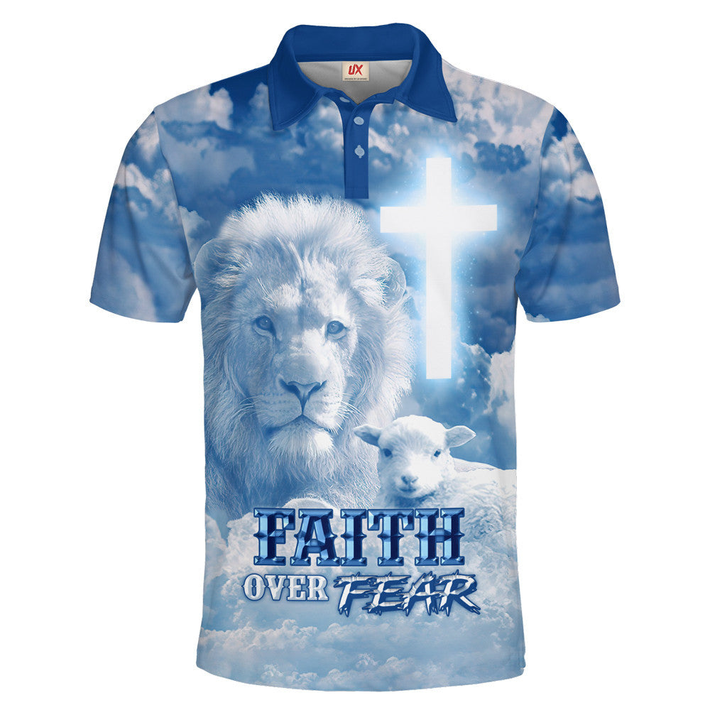 Lion And Goat Faith Over Fear Polo For Men