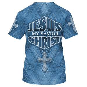 Jesus My Savior Christ Blue T-shirt For Men And Women