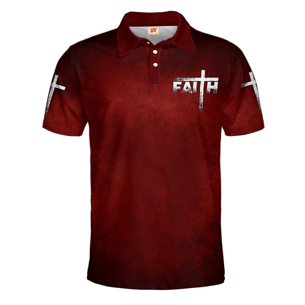 Jesus Faith Over Fear Red Polo For Men