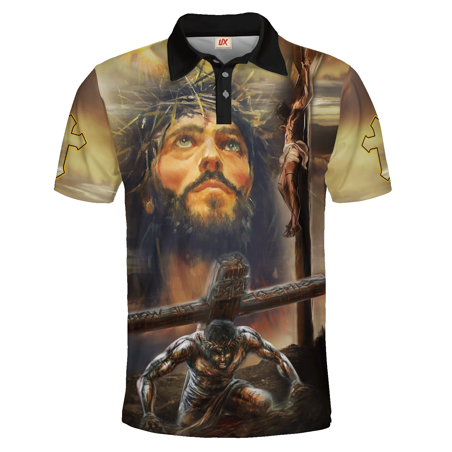 Jesus And Cross Polo Shirt For Men