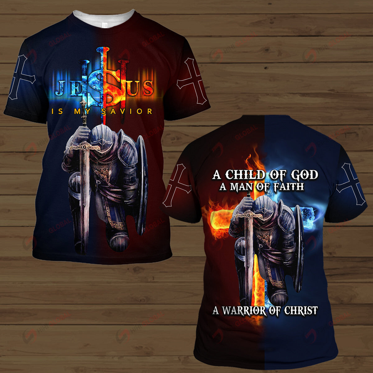 A Child of God a Man of Faith a Warrior of Christ Templar Knight Christian God Jesus ALL OVER PRINTED SHIRTS