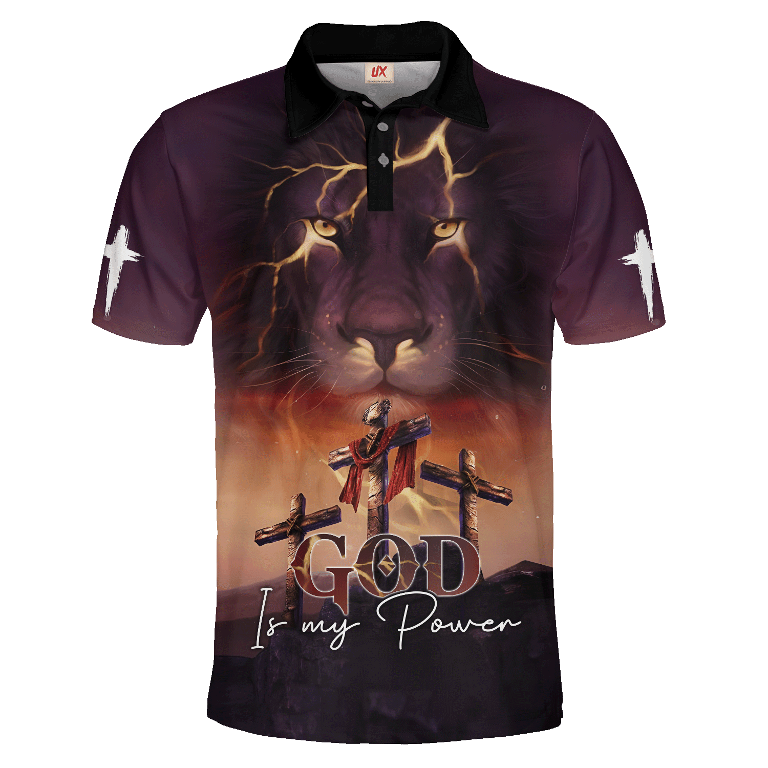 God Is My Power Lion Polo Shirt For Men