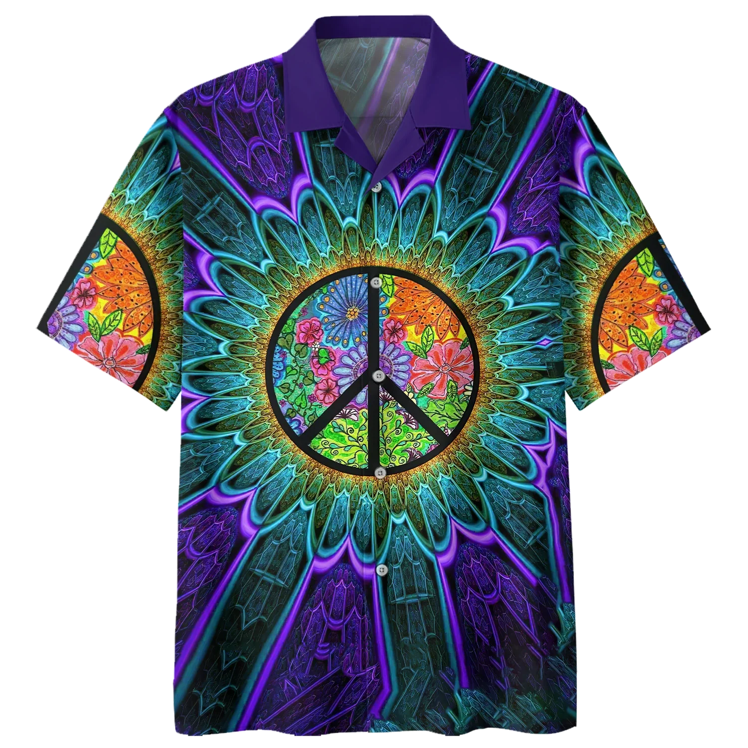 Hippie Flower Peaceful Hawaiian Shirt For Men And Women