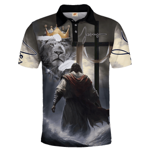 Jesus And The King Lion Polo Shirt For Men