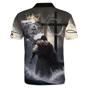 Jesus And The King Lion Polo Shirt For Men