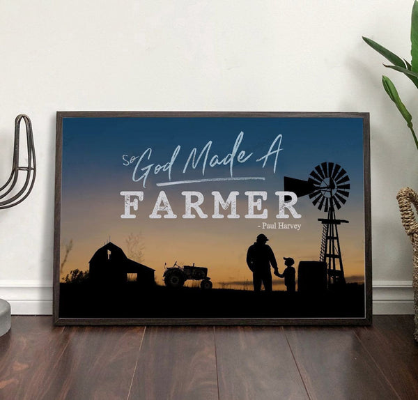 So God Jesus Made A Farmer DadSon Canvas HY208012
