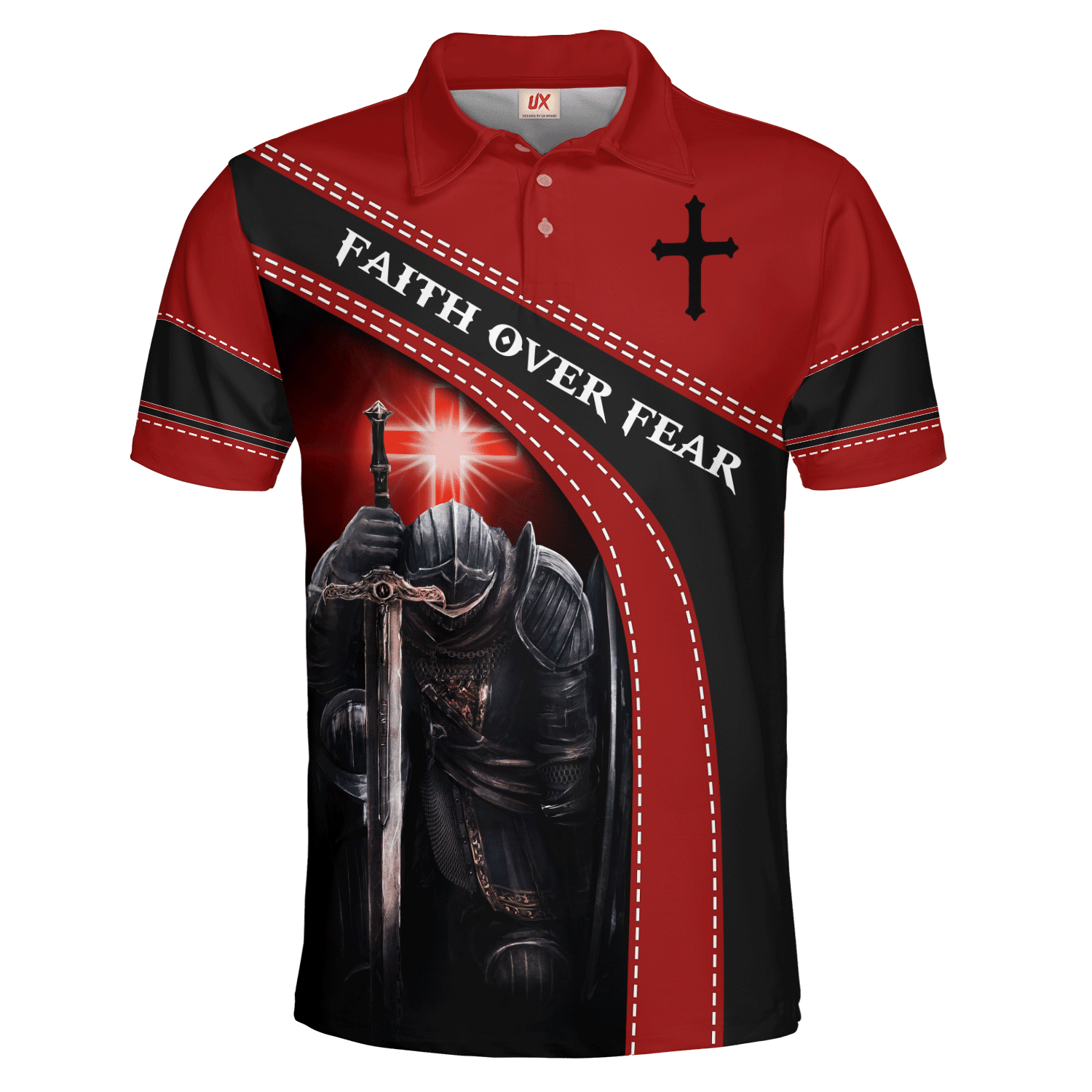 A Warrior Of Christ Red Polo For Men