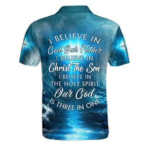 I Believe In God Our Father And Christ The Son Polo Shirt For Men