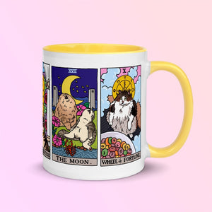 The Original Yellow Tarot Cat Meme - Accent Ceramic Mug