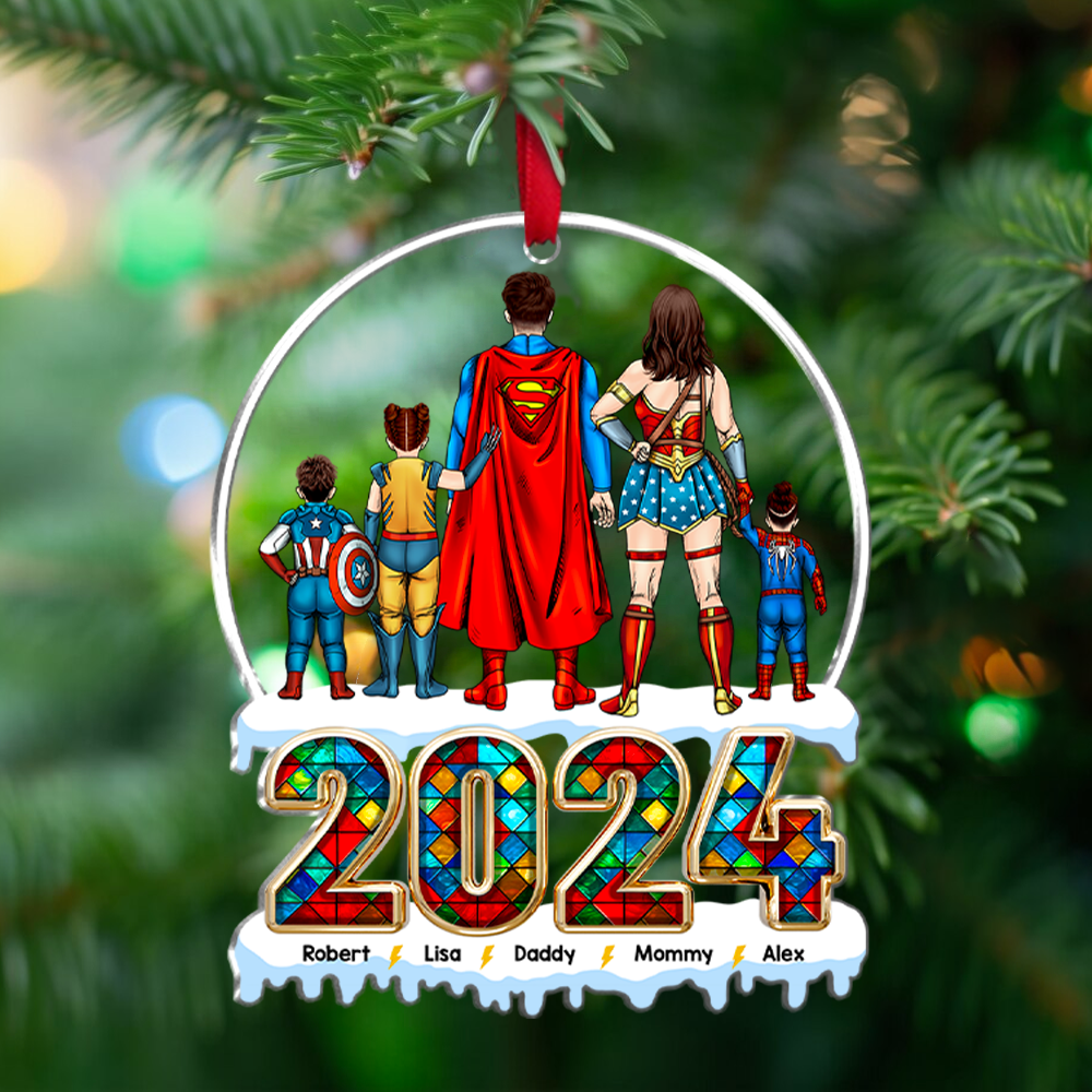 The Best Family The Best Team Ever - Gift For Family Members - Personalized Acrylic Ornament  - CL02 NA94